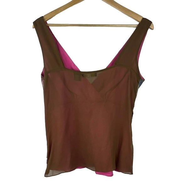 Jenni n Jess Babydoll Sleeveless Paisley Damask Mixed Fabric Print Boho Blouse - Picture 3 of 7